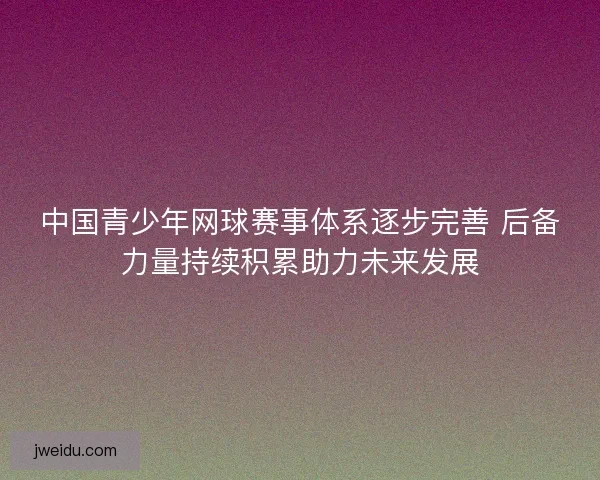 中国青少年网球赛事体系逐步完善 后备力量持续积累助力未来发展