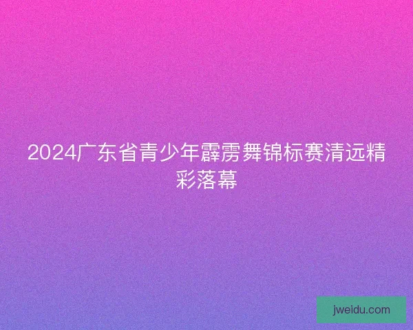 2024广东省青少年霹雳舞锦标赛清远精彩落幕