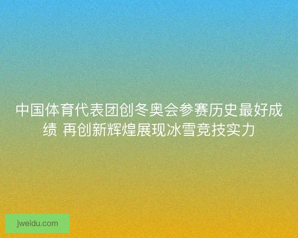 中国体育代表团创冬奥会参赛历史最好成绩 再创新辉煌展现冰雪竞技实力